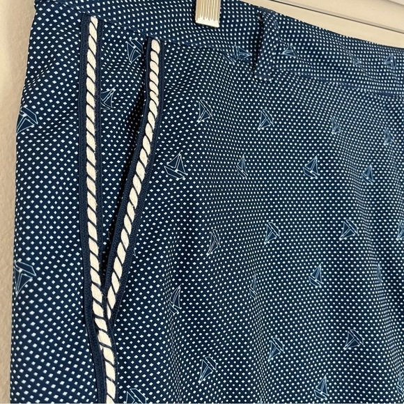 Lady Hagen Women’s Bermuda‎ Golf Shorts Sailboats Dots Blue White Size 16 - Picture 6 of 9